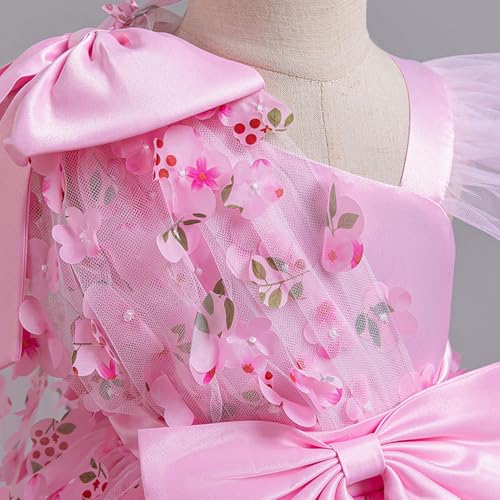 IDOPIP Toddler Baby Girls Birthday Dresses Asymmetric Tulle Tutu Pageant Wedding Flower Girl Dresses Bowknot Princess Gowns4