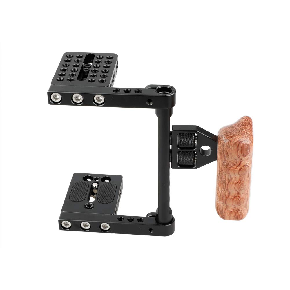 CAMVATE Estabilizador De Camara Video DSLR Rig con Mango Madera Jaula para Nikon Sony