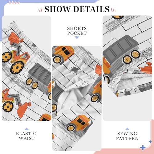 ZZXXB Excavator Boys Long Pants Soft Trousers Elastic Waist Kids Lounge Bottoms with Pockets S-XL4