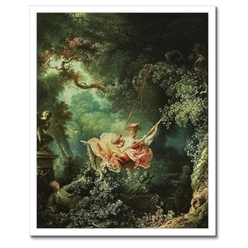 Poster dans un cadre noir Fragonard Swing 40x50 cm decoration murale