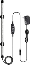 VARMHUS LED Aquarium Lampe,Fish Tank Light minuterie marche/arrêt automatique, 3 modes d'éclairage à intensité variable blanc-bleu, 10 niveaux de luminosité en option (Bleu + Blanc 48cm)