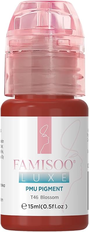 FAMISOO Tinta para maquiagem permanente e tatuagem PMU T46-Blossom, 15 mL