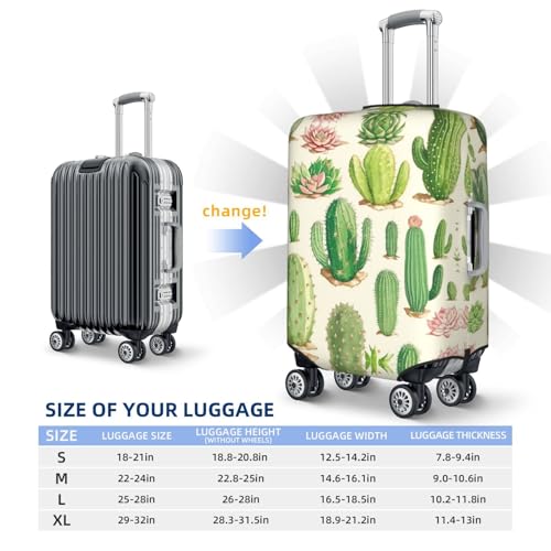 Cactus And Succulent Travel Luggage Covers - Elasticity Suitcase Covers Protector for Luggage 18-32 Inch2