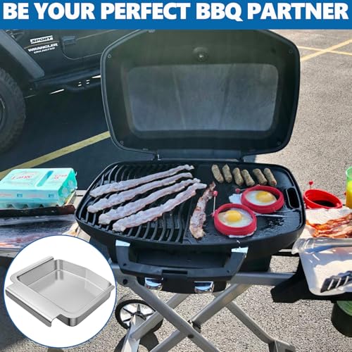 Image of SafBbcue Stainless Steel Grease Tray Replacement 62006 for Napoleon TravelQ 285 Series Grill | Fits Napoleon TravelQ 285 /TQ240 /TQ285X /PRO285 /PRO285X, Replaces 62006, Rust-proof, easy clean, durable, Dishwasher safe