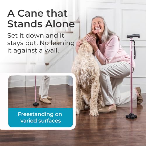 Image of HurryCane HCANE-PP-C2 Freedom Edition Foldable Walking Cane with T Handle
