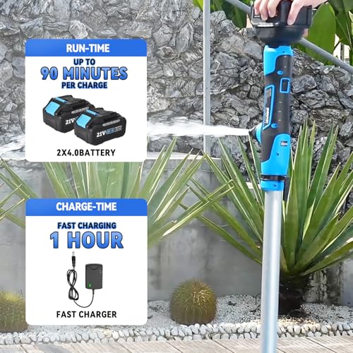 Image of Cordless Stick Water Transfer Pump 720GPH 32FT Head Included 2x4000mAh 21V Battery and Charger 90 Minutes Run Time Battery Water Pump 3 /4 inch Outlet for Garden Farm Hot Tub Pool RV Boat Draining