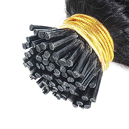 Malaysian Loose Wave Human Hair I Tip Hair Extensions 1g/s 30inch Natural Color 1#/2#/4# Deep Curly Easy Stick Tip Bonded Hair (10inch 100Strand, Natural Color)