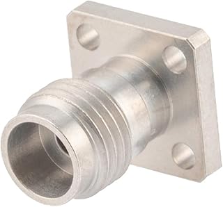 FMCN1664 2.4mm Female Connector Field Replaceable Attachment 4 Hole Flange .250 inch Hole Spacing 0.009 inch Pin with Metal Contact Ring