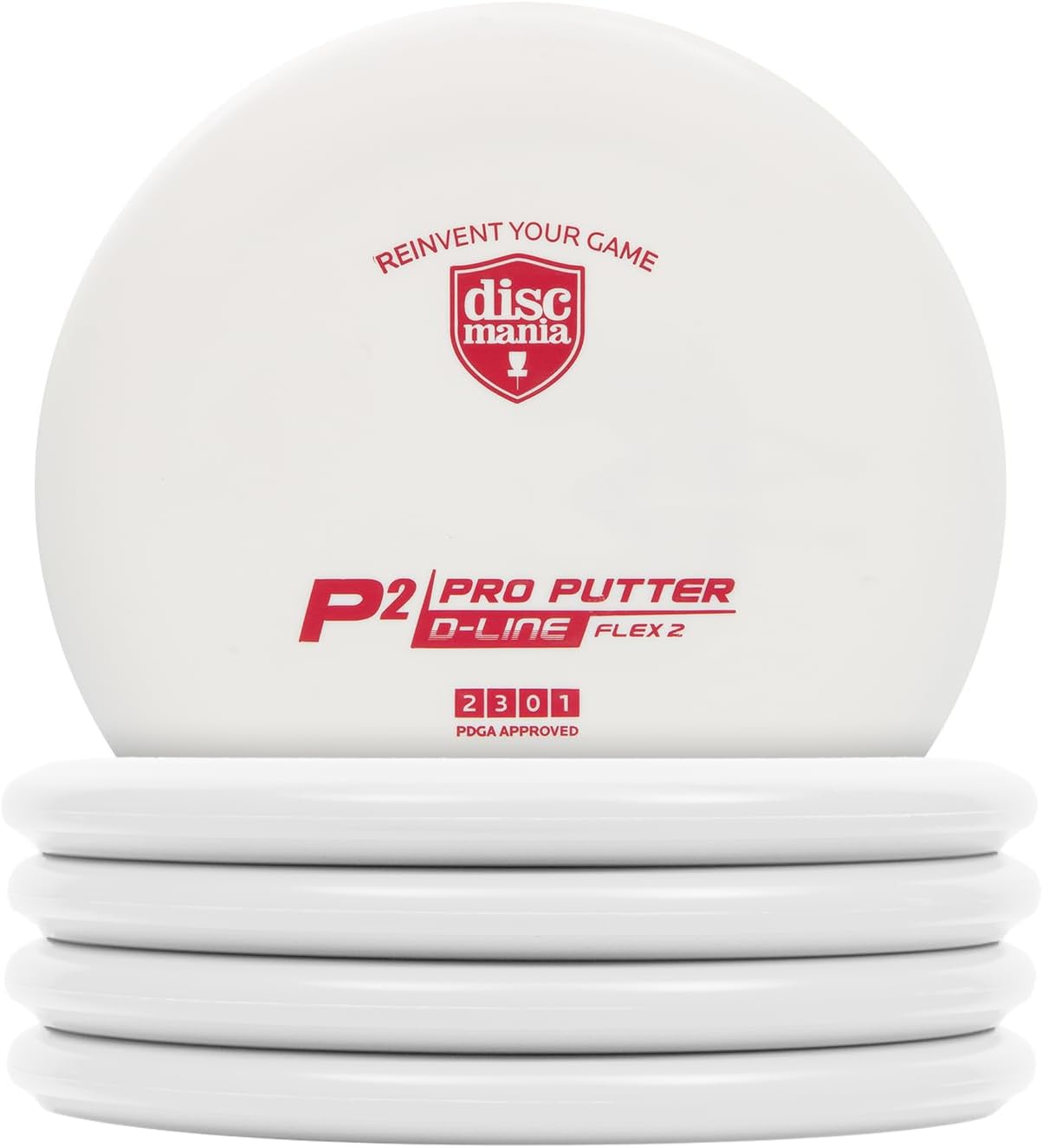 Discmania Flex 2 D-Line Putter Pack | Beginner Disc Golf Putter Set | Grippy Base Plastic | Straight Flight & Comfortable Grip | Perfect for Practice Putting | Colors May Vary