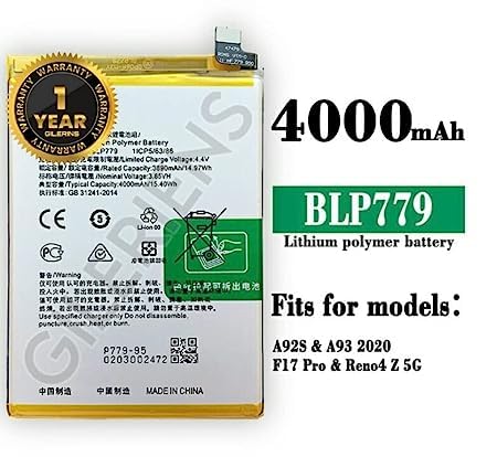 Image of Original BLP779 Battery for Oppo F17 PRO / A92S / A93 2020 F17 PRO /Reno 4 Z 5G Battery with 1Year Warranty ***(P00178)