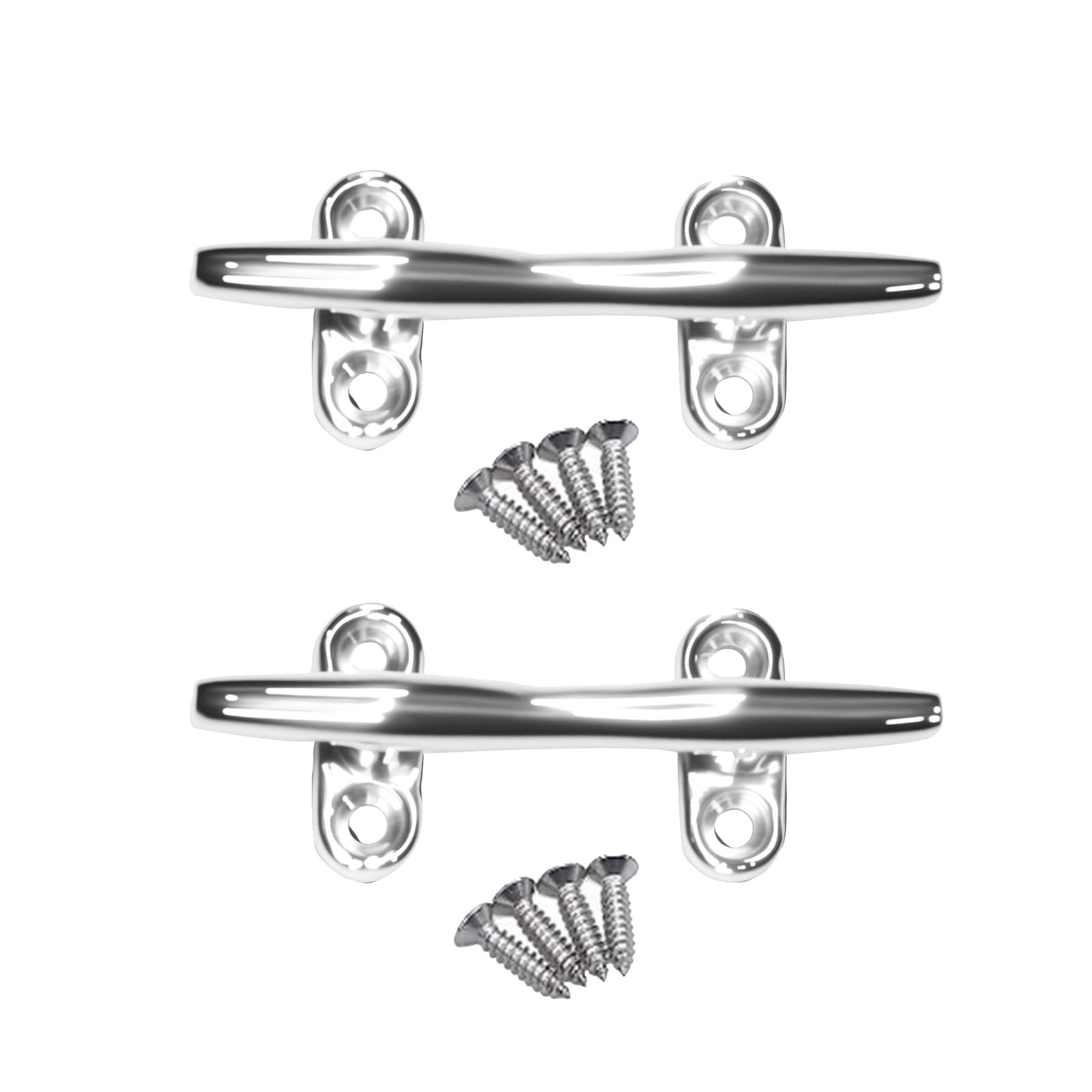 4 Inch 316 Stainless Steel Boat Cleats - Open Base Marine Dock Cleats with Screws, Ideal for Boat Docks, Decks, Kayaks & Marine Applications