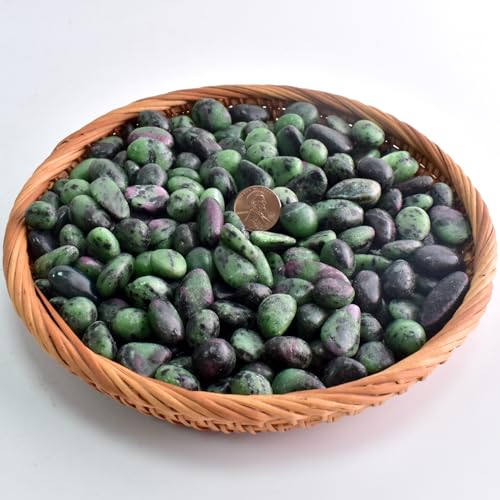Image of Polished Ruby Zoisite Crystals - 0.5 inch 10 oz Handpicked Tumbled Stones and Crystals Bulk for Healing, Reiki, Meditation, Witchcraft and Home Decor