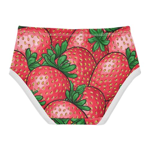Wusikd Red Strawberry Girls' Underwear Cotton Funny Girls Briefs Soft Toddler Underwear 4T2