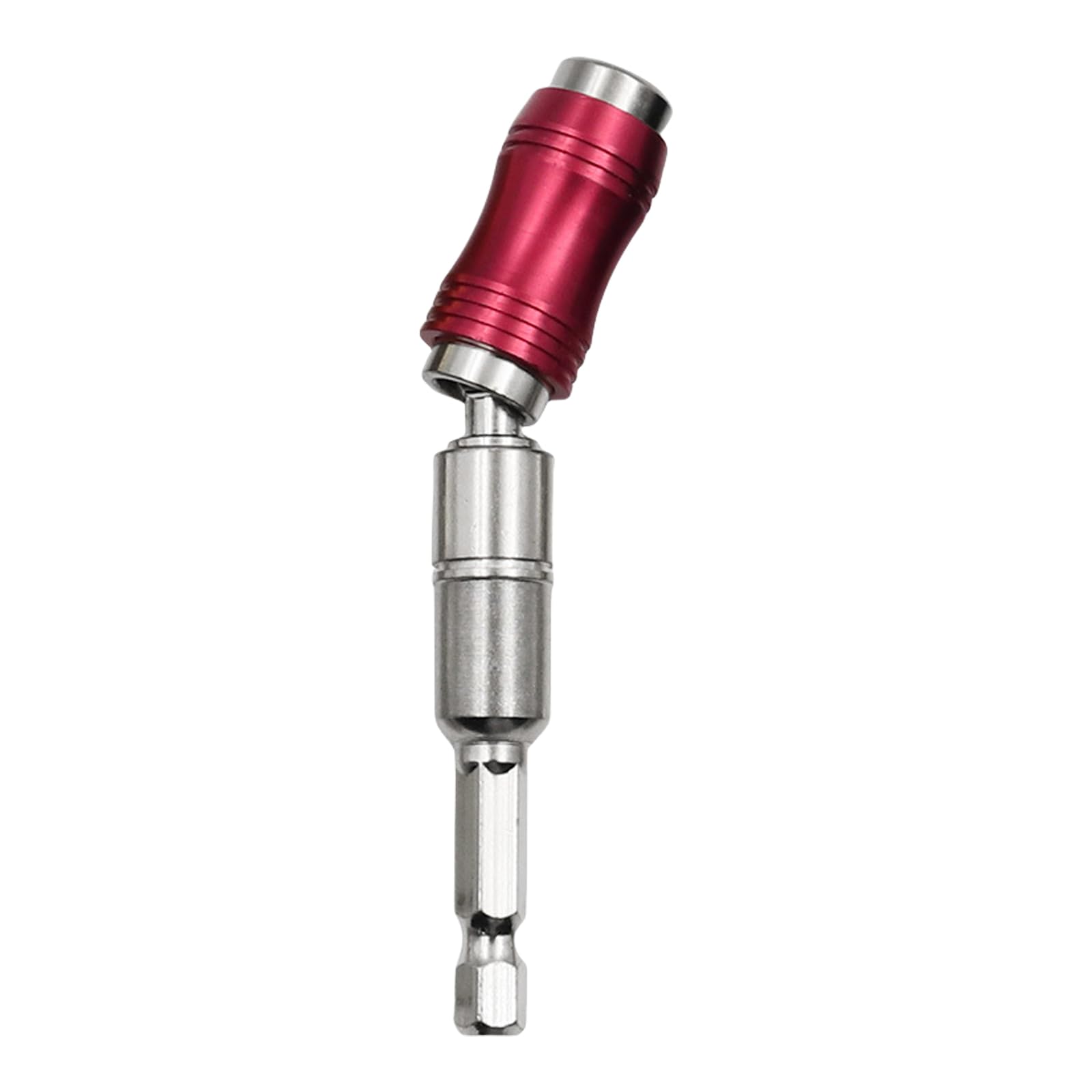 Yhplxyuus Silver Red Hexadecimal Shank Quickly Release Locking Drill Extension Rod 1 / 4Inch Bit Holder For Efficient Work Locking Extension