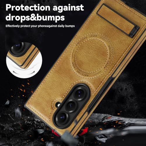 Image of Lunivop for Samsung Galaxy Z Fold 7 Case PU Leather Brown