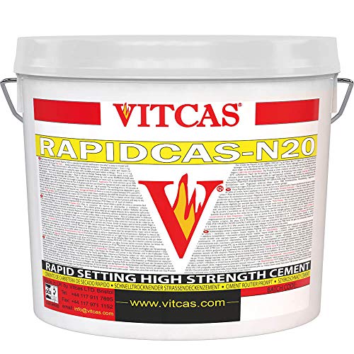 Image of VITCAS 25kg Rapid Setting Cement- RAPIDCAS N20 - Fast Setting Repair Cement- Heat Resistant- Extra Rapid- Durable Repairs and Patching