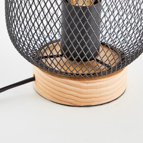 Lampe industriel E27 table de chevet salon métal bois Giada