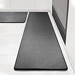 Artnice Kitchen Mats Anti Fatigue 2 Piece,Black Kitchen Mats for Floor,Memory Foam Comfort Mat for Kitchen Floor,Waterproof Anti Fatigue Mats for Kitchen Floor,Work Place,Sink,Oven,Laundry