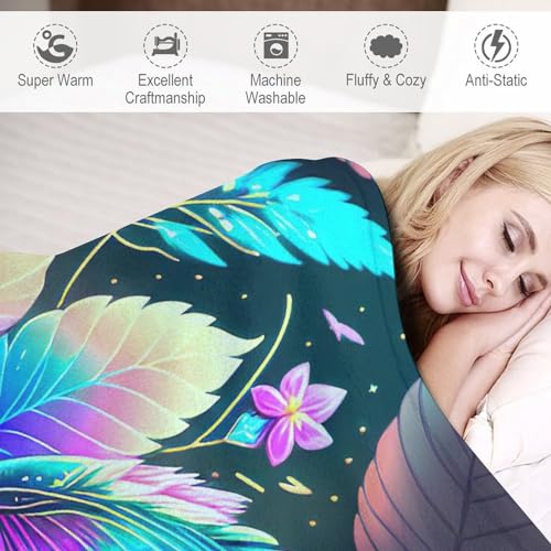 Couvre-lit colibri en flannel douce pour canapé et lit de 140×180cm