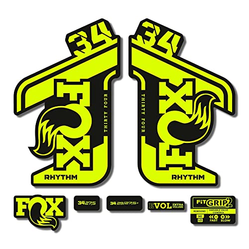 Autocollants Fox 34 Rhythm 2021 jaune pour rénover fourche - 2