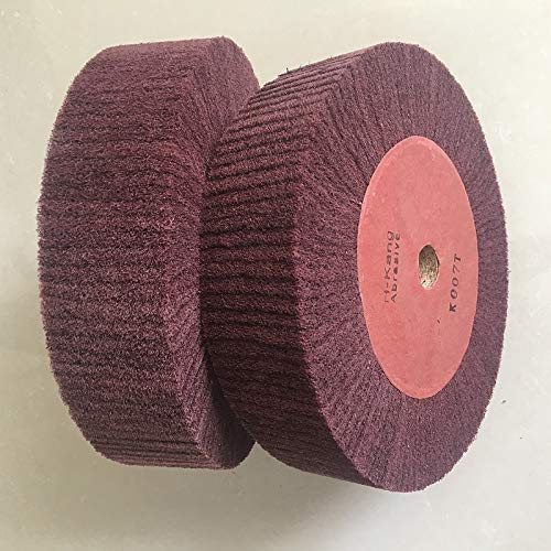 Spazzola Disco Disco abrasivo, Ruota per trafilatura in acciaio inossidabile e fibra di nylon, Grit 320, Rosso, Compatibile con smerigliatrice da banco, angolare e a taglio