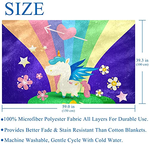 Couverture imprimé arc-en-ciel moelleuse et multicolore 150 x 100 cm - 6