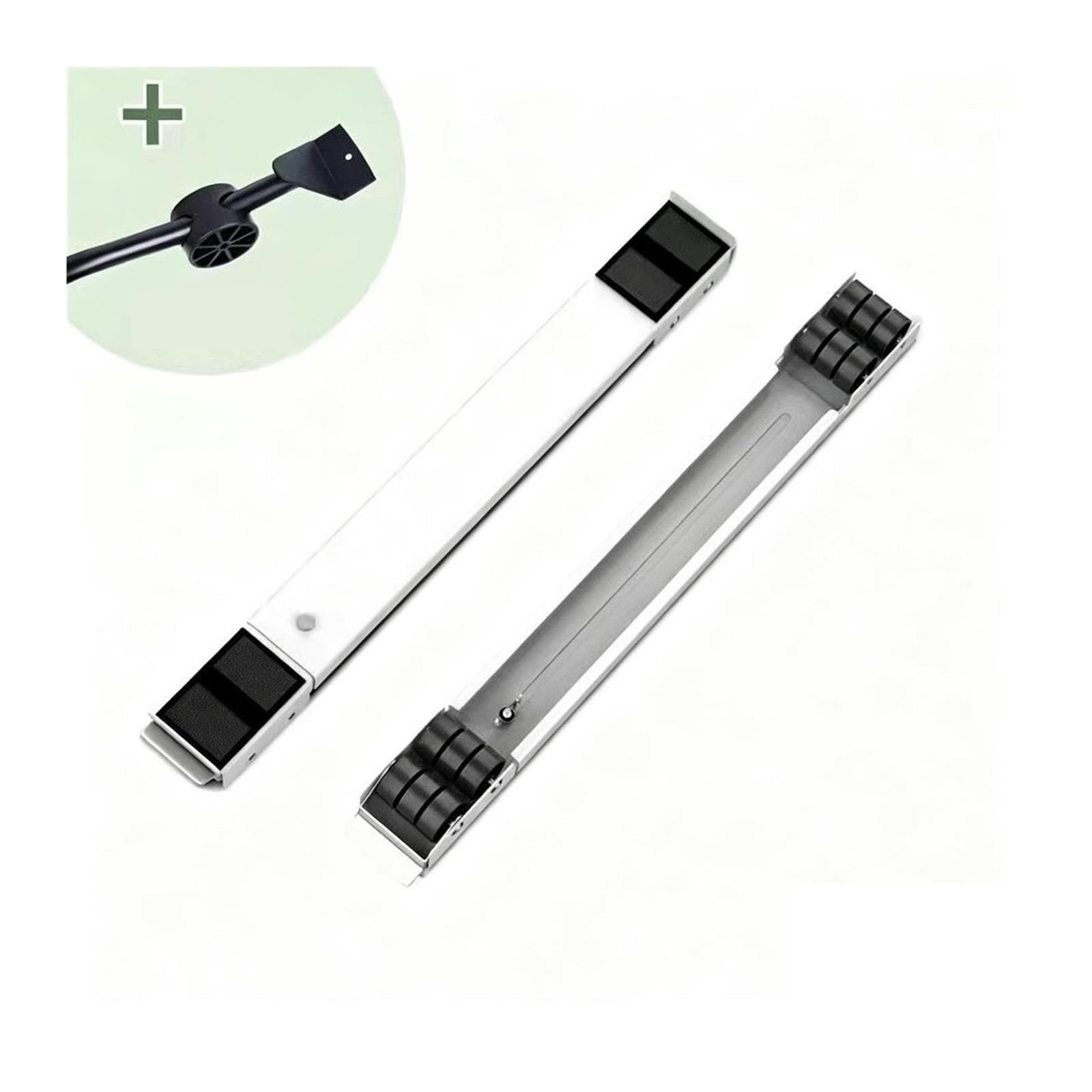 Base De Rodillo Ajustable for Lavadora Con Ruedas De Freno, Soporte for Rodillos for Electrodomésticos, Base Elevada for Refrigerador Móvil, Ruedas De Soporte Móvil(White kit-1set)