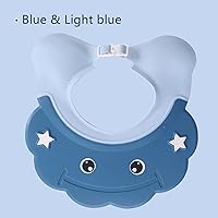 Vista 2 de 2 piezas de gorro de ducha para bebé, sombrero de baño ajustable para bebés, protección para orejas de baño, protección para la cabeza, champú