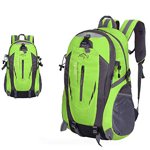 Haluoo Outdoor Sport Bacpack, Lightweight Durable Large Capacity Cycling Hiking Backpack Water Resistant Travel Rucksack Camping Mountaineering Climbing Dayback for Women Men Couples 60L (Green)