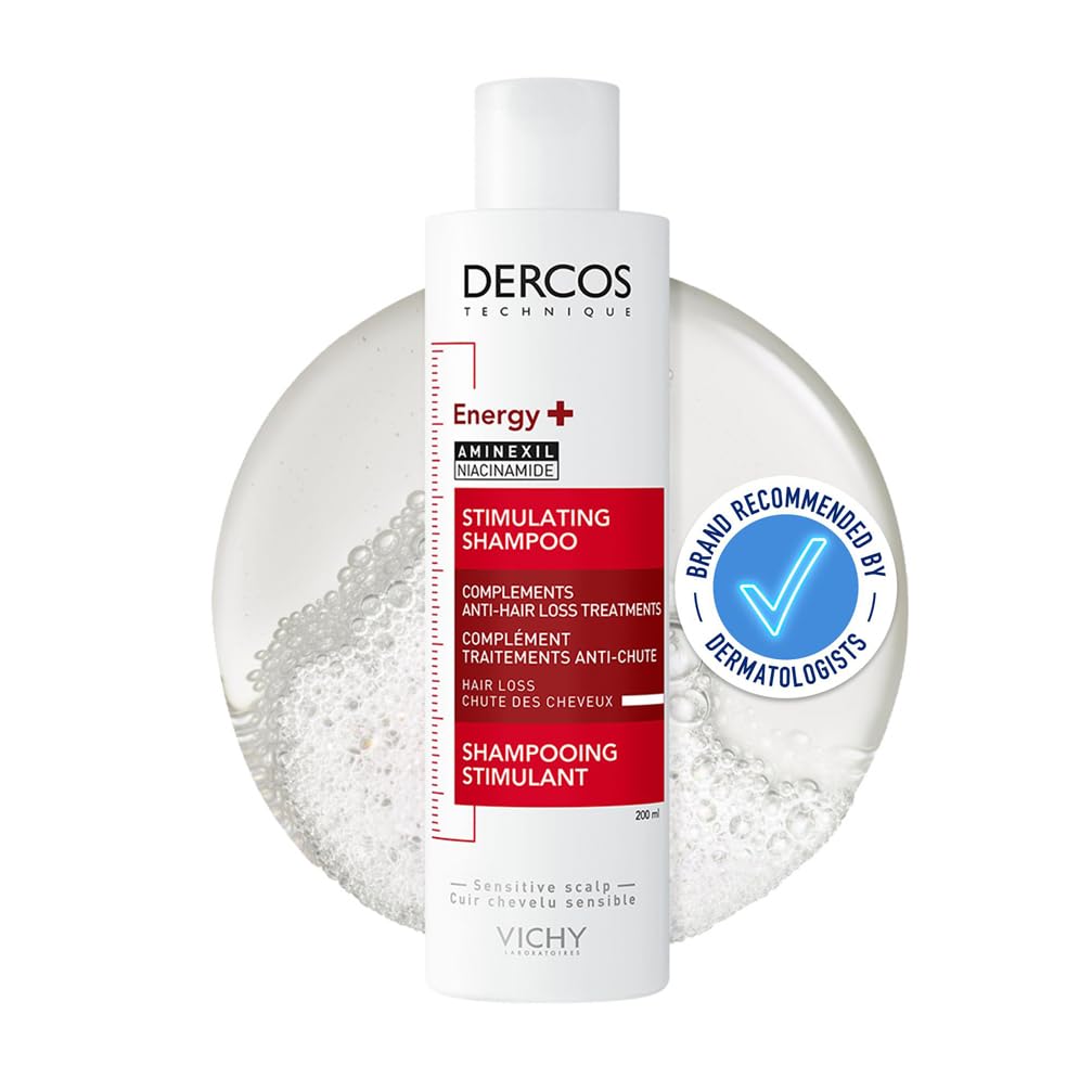 Vichy, Dercos Energy and Anti-Hair Loss Stimulating Shampoo, For Damaged Hair, Enriched With Aminexil, Technique, 200ml