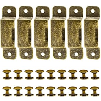 Metal Tape Measure Holder Clip Measuring Tape Belt Holder Occidental Measure Holster with Rivets for Drill Leather Pocket Tool, Bronze (6)