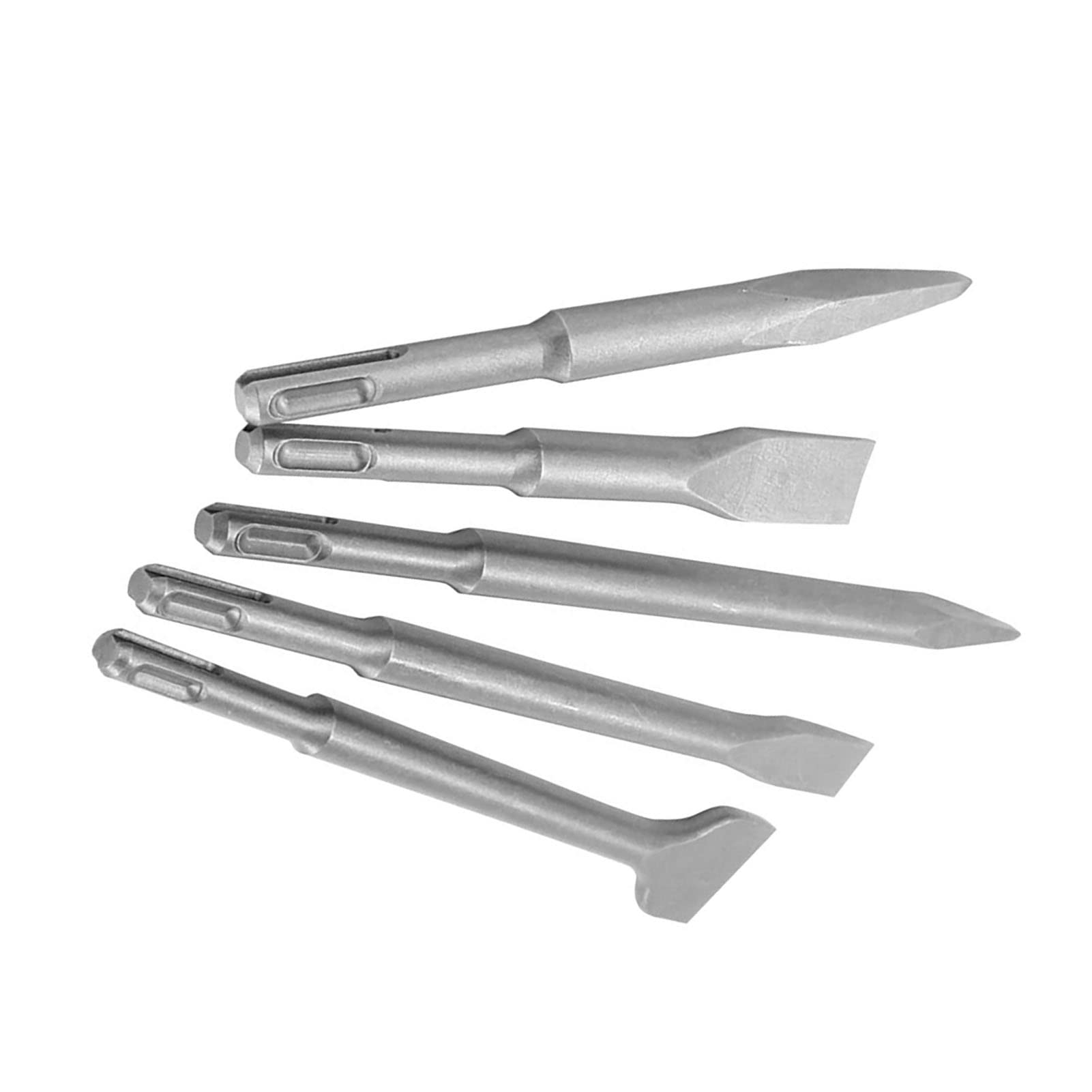 Set 5 Scalpelli SDS Plus Acciaio 40Cr, 2 Appuntiti 3 Piatti | Scalpelli SDS Plus Resistenti All’Usura, Gambo Standard Montaggio Veloce Per Lavori Murari E Fai Da Te
