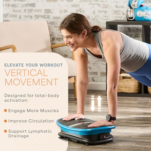 Image of Lifepro Vibra Voice Vibration Plate Exercise Machine - Voice Control & Optional Heat Function Curved Vibrating Platform Machine with 30 Speed Levels - Whole Body Vibration Plate for Lymphatic Drainage