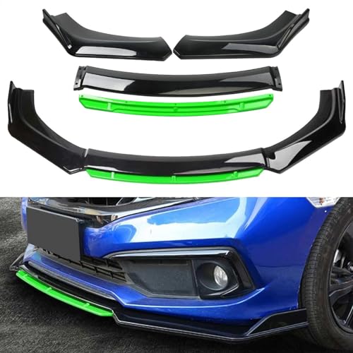 車用フロントスポイラー に適用ホンダ ストリーム RN6/7/8/9型 2006年-2014年 フロント バンパー リップ カナード プロテクター 4枚ボディキット スポイラーあごボディ バンパープロテクター ABS製 傷防止 衝突防止 汎用 アクセサリー