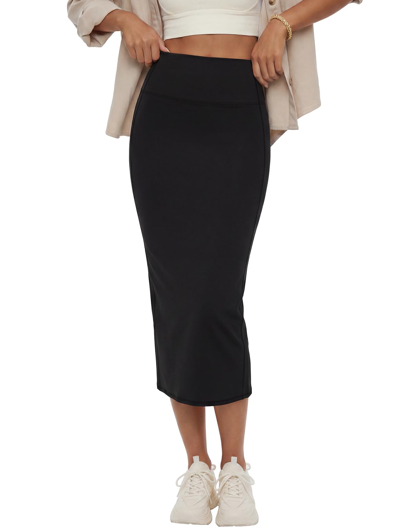 Rooscier Women's High Waisted Pencil Midi Skirt