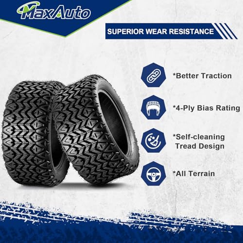 Image of MaxAuto 23X10-14 Golf Cart ATV Tires, 23x10x14 Golf Cart Tires, All Terrain UTV ATV Tire Trail Tire, 23x10 14 Mud Sand Off-Road tire, 4PR Tubeless, 2 Pack