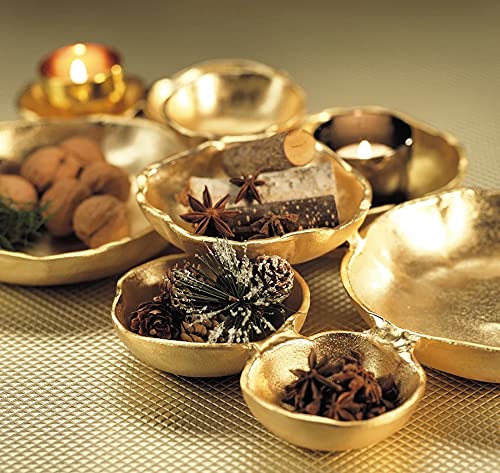 Amazon.com | Zodax Cluster of 9 Round Serving Antique Gold Finish