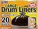 Premium Heavy-Duty Plastic Black Drum Liners - 20 Pieces, 55 Gallon - Durable Bags for Industrial, Storage, and Waste Management