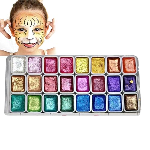 Juego De Acuarela De 24 Colores - Juego De Pintura De Acuarela Nacarada Brillante | Pinturas Artesanales Altamente Pigmentadas Y Finamente Molidas Para Artistas, Estudiantes Y Principiantes En Pintura