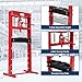 20 Ton Hydraulic Shop Press, H-Frame, 4-Hold Adjustable Height, with Movable Plates and Dust Cover, for Garage or Professional Users, Red