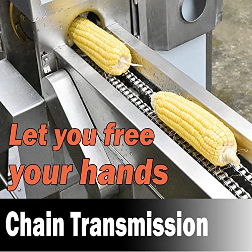 Txmachine Full Automatic Corn Thresher Machine Commercial Threshing Corn Machine Stainless Steel Sweet Corn Sheller Machine Sweet Corn Separator Husking Peeler Depth Adjustable (220V) #TOP5