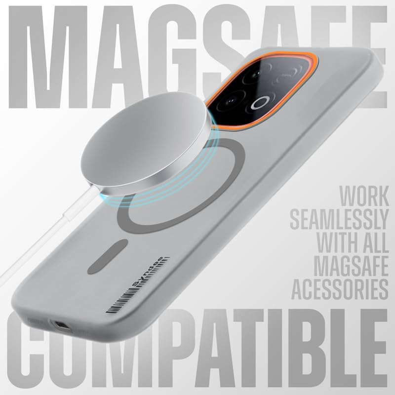 Image of Mr. Case Back Case for iQOO Neo 10 5G Sleek Frosted Translucent Back Only Compatible with Wireless Magnetic Accessories | Anti-Scratch Shockproof Phone Case - Grey