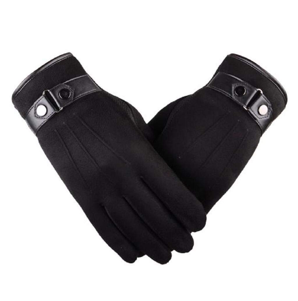 Unisex-Adult Rękawiczki Męskie Ciepły Ekran Motocyklowe Kalesony Anty Rękawiczki Snowboard Nowoczesne Casual Męskie Rękawiczki Zimowe Moda Ciepłe/Black/One Size