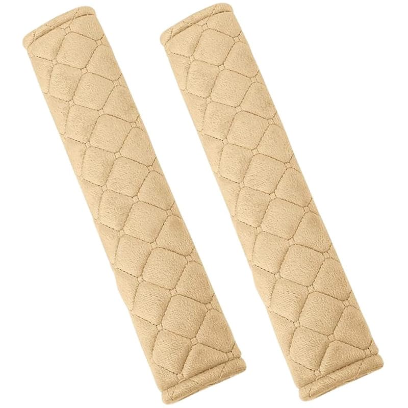 Econour Seat Belt Covers for Adults, 2 Pack, Universal, Soft, Comfortable Safety Belt Strap Shoulder Pad for Adults and Children For Laura - 7D Beige
