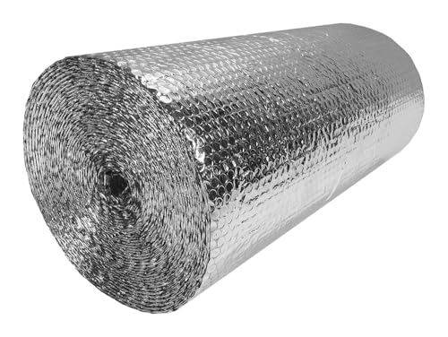Lámina aislante de aluminio, Aislante térmico, Aislamiento e impermeabilización para áticos, ventanas, garajes y conductos(3.28 x 16.5ft(1 x 5m))
