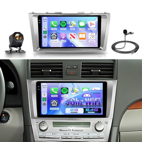 Image of 4+128G for Toyota Camry 2006-2011 Android 15 Car Stereo with Wireless Carplay /Android Auto, 9 Inch in-Cell Touch Screen Bluetooth Car Radio Support 5Ghz-WiFi GPS FM /RDS SWC HiFi Audio Backup Camera