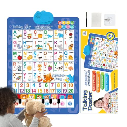 Cartel bilingüe hablando de 24 x 18 pulgadas que ayuda a los niños a aprender el abecedario
