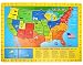 USA Map Wooden Puzzle - 17 Large Piece Jigsaw Puzzle Board Learn United States and Capitals, Educational Fun Learning Toy for Kids Girls and Boys