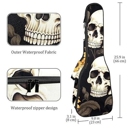 Waterproof Oxford Cloth Ukulele Bag Fairy with Bird and Flower Durable & Stylish Ukulele Case with Storage Skull Sunflower - Les Beatles, Paul McCartney, John Lennon, RIngo Starr, George Harrison Waterproof Oxford Cloth Ukulele Bag Fairy with Bird and Flower Durable & Stylish Ukulele Case with Storage Skull Sunflower – Image 5