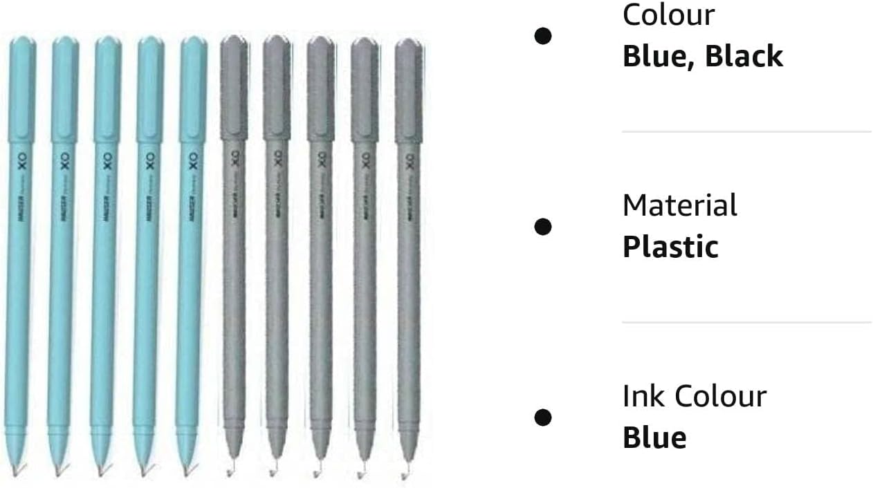 Hauser xo ball pen packof 10 (5 blue and 5 black)